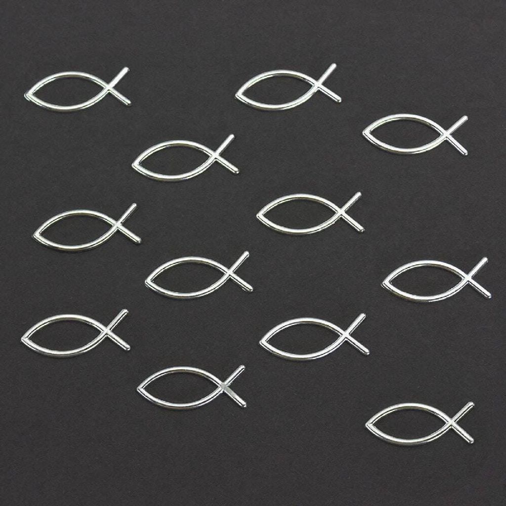 Oblique Unique Fische Streudeko Taufe Kommunion Konfirmation - silber