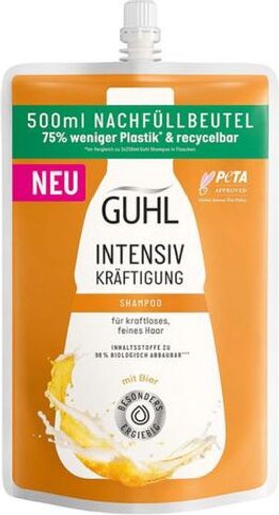 Guhl shampooing intensif fortifiant bière recharge 500ml Image du produit 