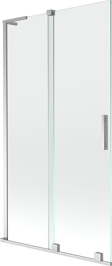 Mexen Velar L Badewannenabtrennung 2-flügelig, verschiebbar 100 x 150 cm, transparent, Chrom - 896-100-003-01-01