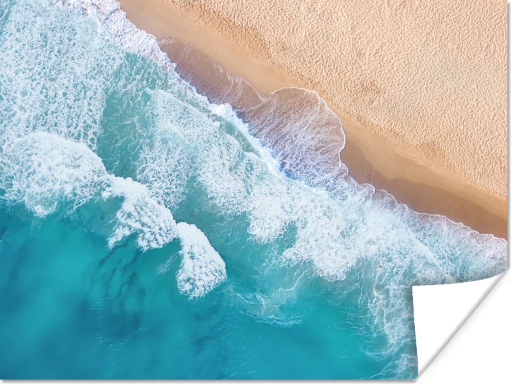 MuchoWow Poster Wasser - Meer - Strand - Sommer 160x120 cm - Foto Plakat