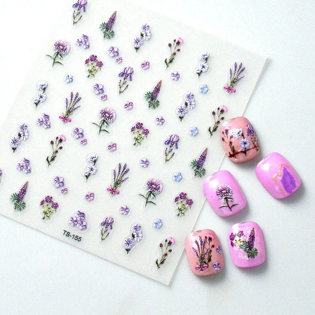 Kit Adesivi 3D Unghie Lila Flowers: Qualità Premium per Nail Art