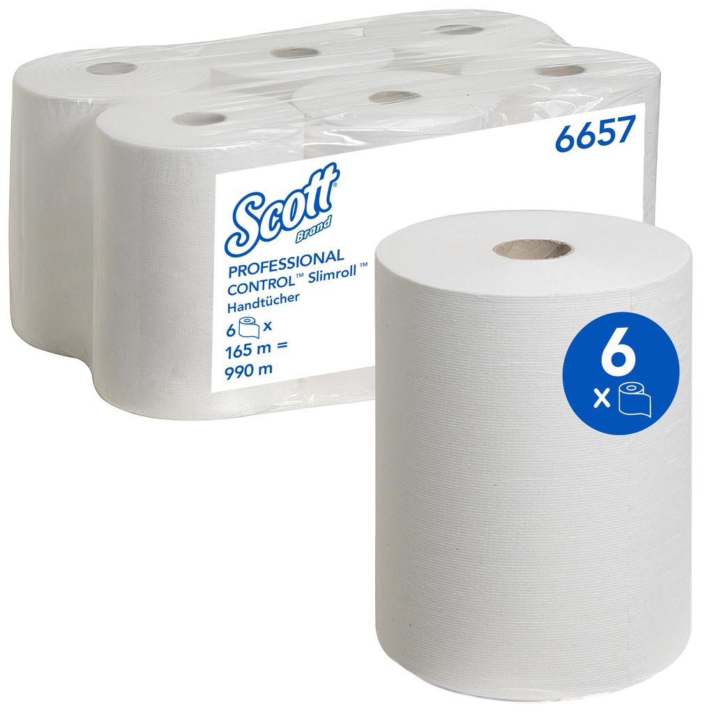 Scott gerollte Papierhandtücher Slimroll , weiß, 1-lagig 6 Produktbild 