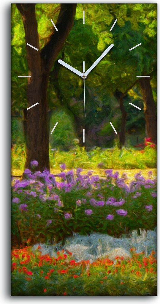 Küche Wohnzimmer Wand Leinwand Uhr 30x60 Malerei Wald Bäume Blumen Kunst - weiße Hände