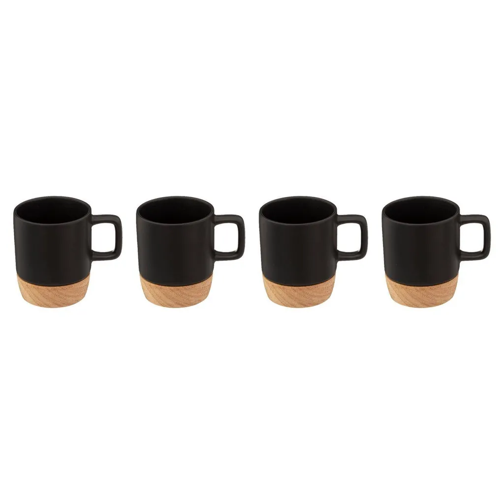 Set di 4 tazze in bambù da 120 ml NERO