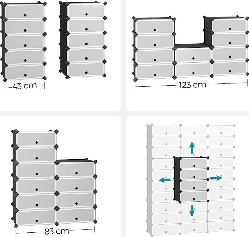 Meuble de rangement modulable pour chaussures en kit DIY 10 compartiments