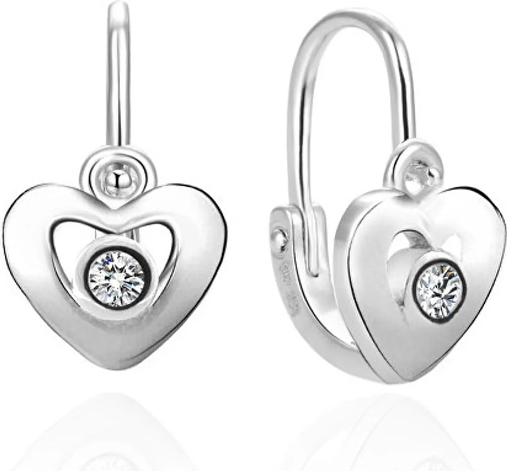 Boucles d'oreilles filles en argent et zircon cubique AGUC2583D-WL