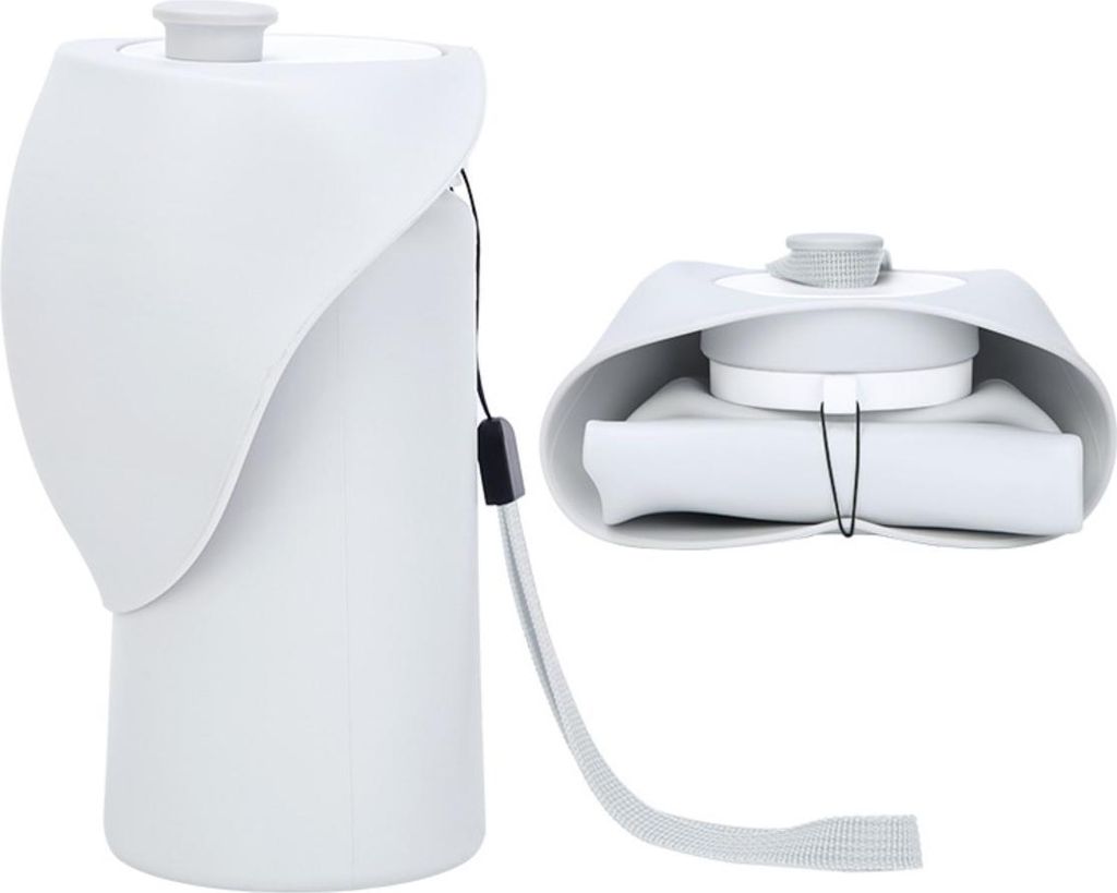 INF 550ml Faltbare Haustier Wasserflasche - Tragbare & Auslaufsichere Trinkflasche Grau
