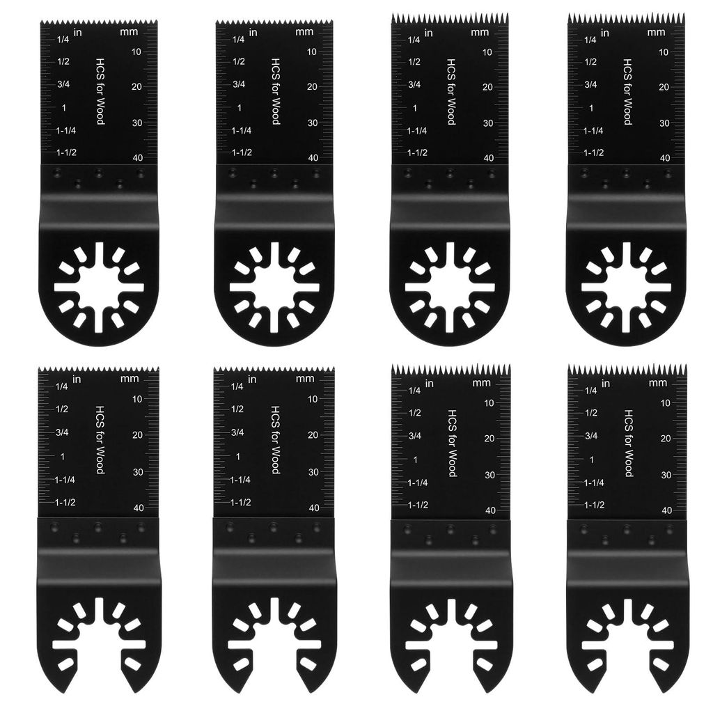 8 Stück 34mm Multitool Sägeblätter Set, Oszillierendes Multifunktionswerkzeug Zubehör für Holz Kunststoff Metall, kompatibel mit Bosch Fein Dr...