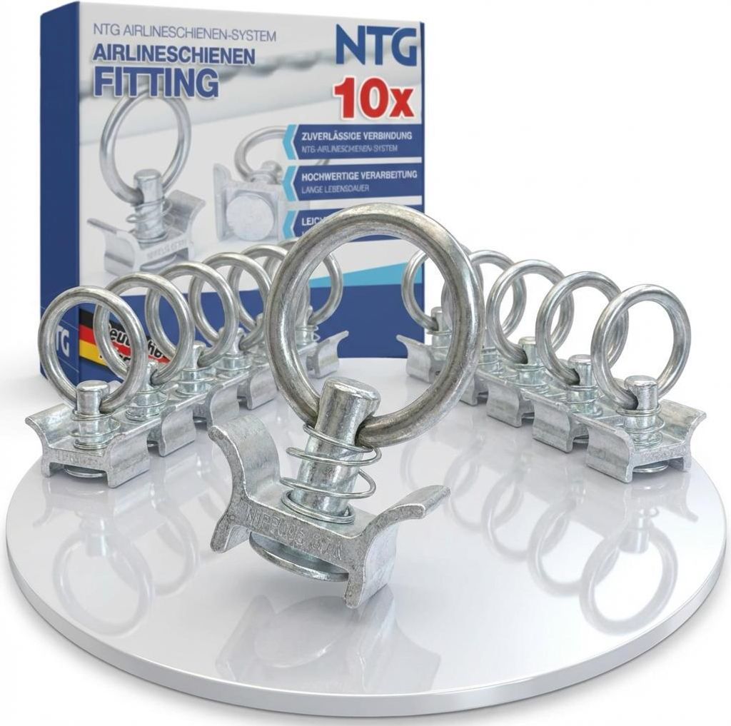 Single Fitting Airlineschiene Einfach 10 Stück 900 daN Produktbild 