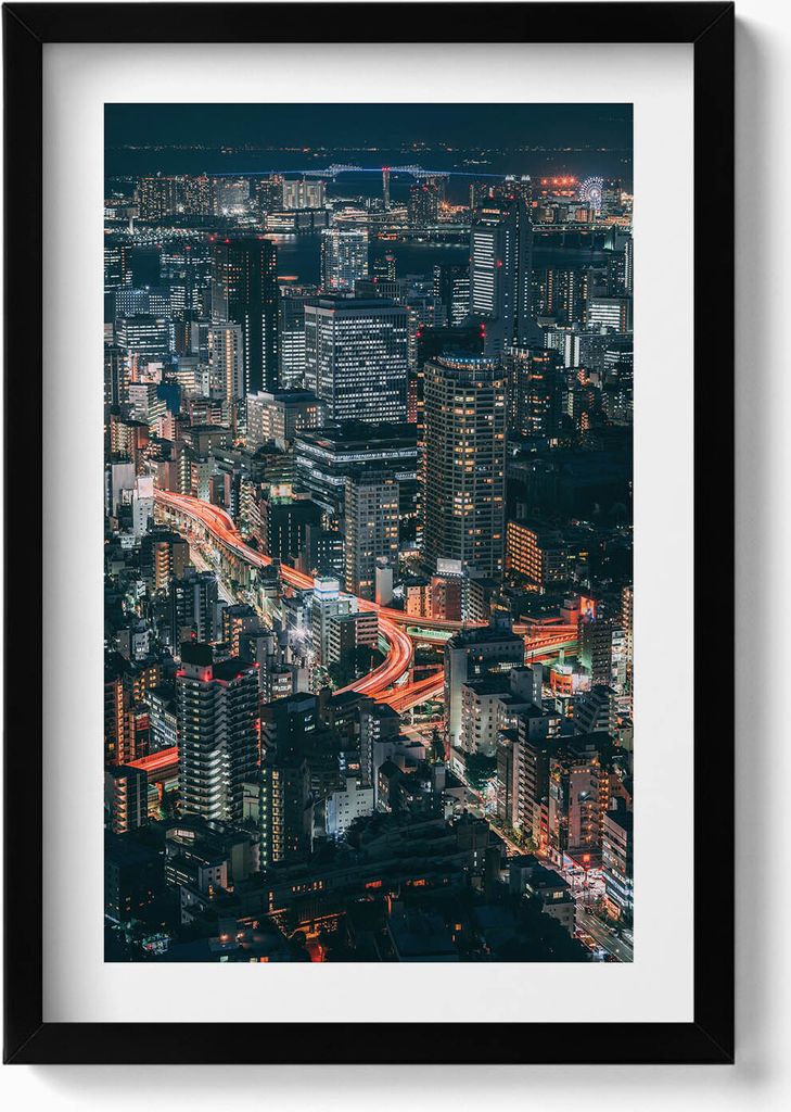 Gerahmtes Kunstwerk– Wandbild mit Rahmen – Gerahmtes Bild – Wanddekoration – 40x60 cm – Schwarz