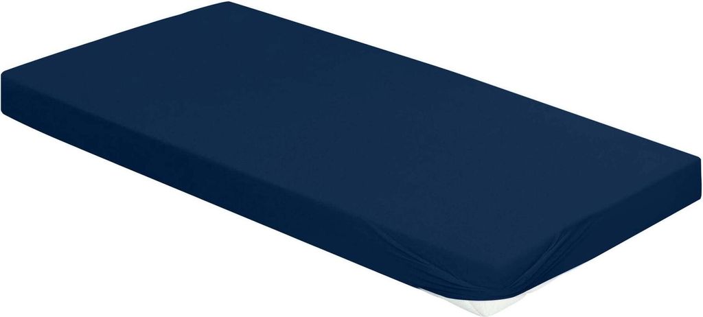 Bierbaum Jersey Spannbetttuch 1002-25 marine 100 x 200 cm Baumwolle/Elasthan