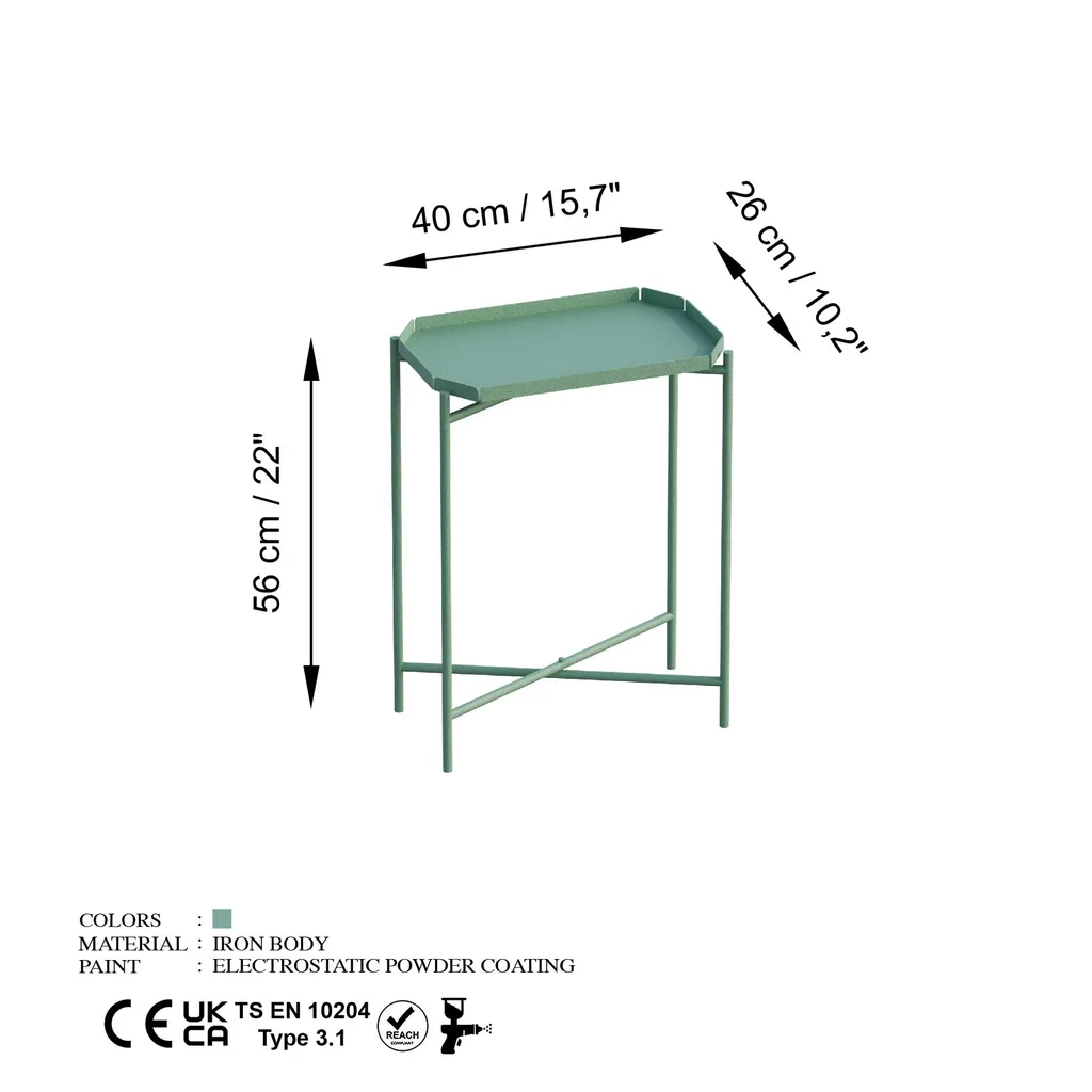 Table basse métal vert Shb-009-D stable et durable pour votre déco