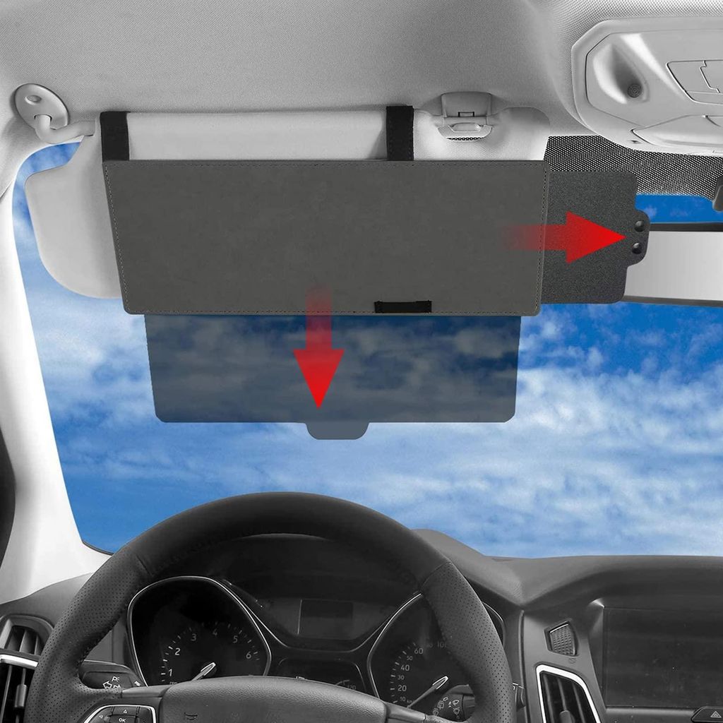 Sonnenblendenverlängerung, blendfreie Auto-Sonnenblende, verstellbare Sonnenblendenverlängerung mit UV-Schutz, für Fahrer oder Beifahrer (transp...