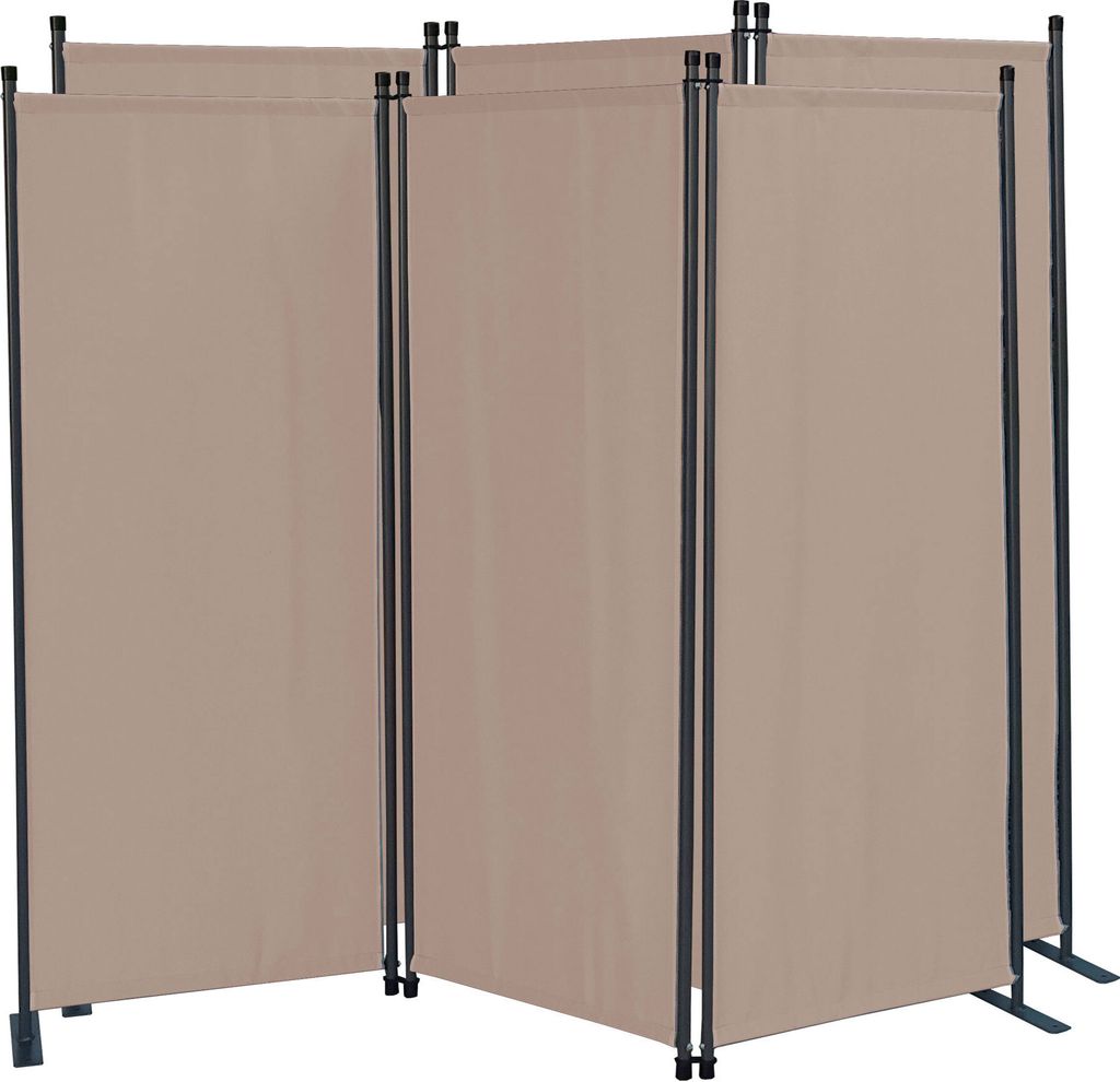 2 Stück Paravent 3 Teilig 170 x 165 cm Beige - Garten & Balkon Sichtschutz Stellwand Innen & Außen - Raumteiler Trennwand Faltbar Blickdicht & We...
