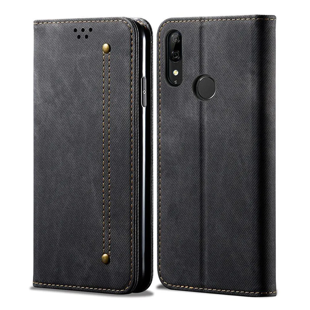 Huawei Y9 Prime 2019 Custodia, custodia in pelle a portafoglio con chiusura magnetica e custodia con funzione stand per Huawei Y9 Prime 2019 nero