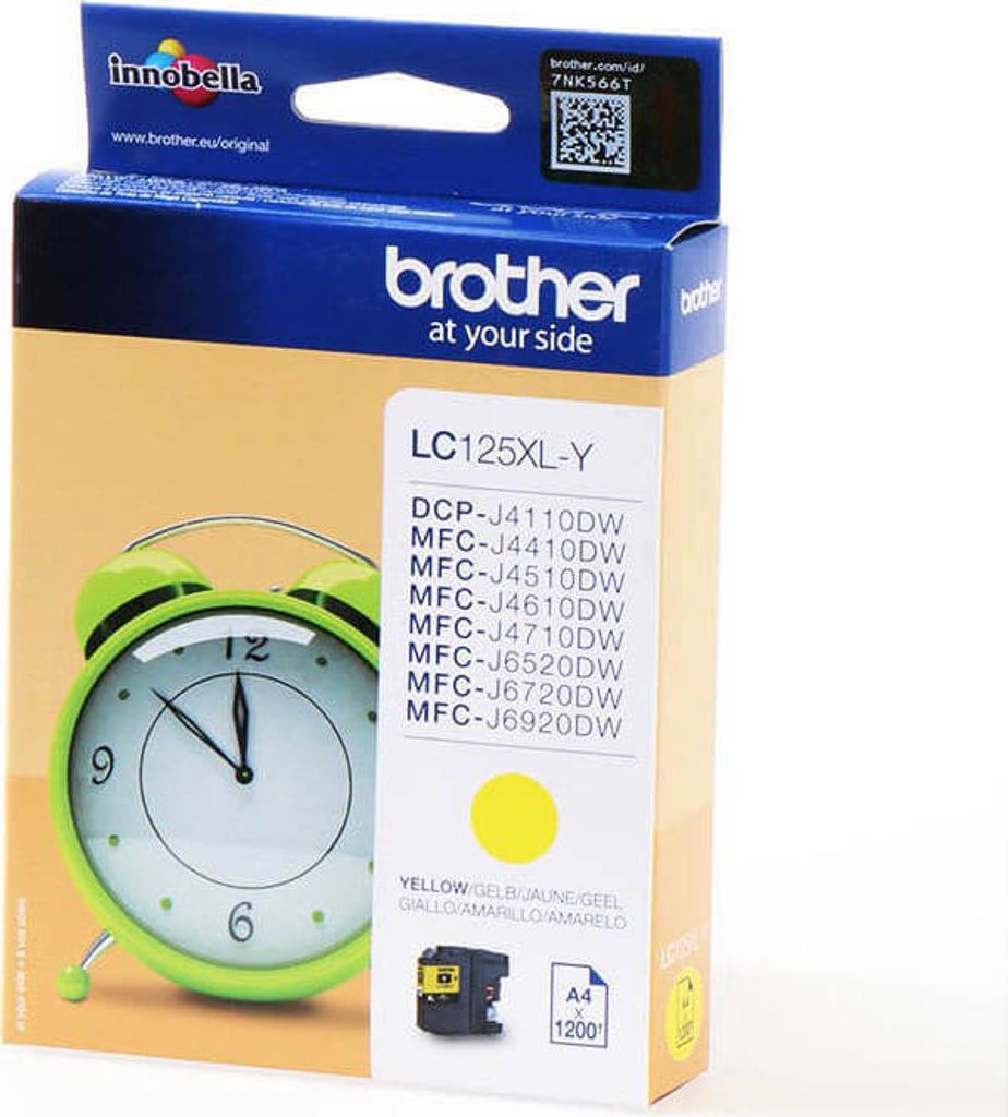 Brother LC125XLY printerpatroon, geel Productafbeelding 