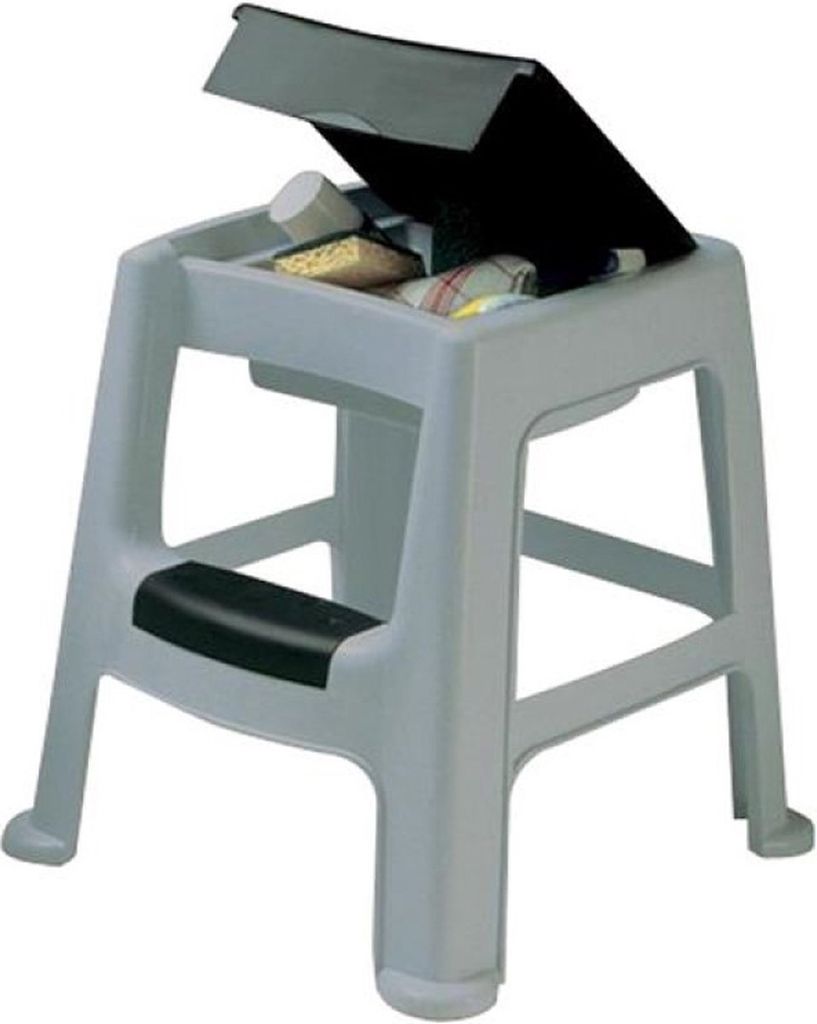 EDA 10183 Sgabello EDA, 1 gradino, PP, grigio/nero Immagine del prodotto 