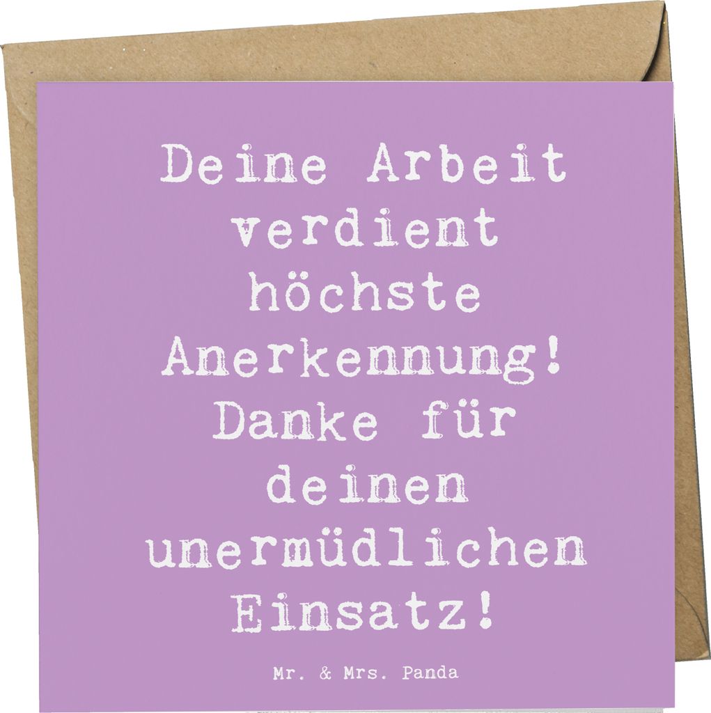 Mr. & Mrs. Panda Grußkarte Spruch Danke Pflegekraft - Lavendeltraum - Geschenk, Aufmerksamkeit, Klappkarte, Fürsorge, anlasskarte, sagen, Glückw...