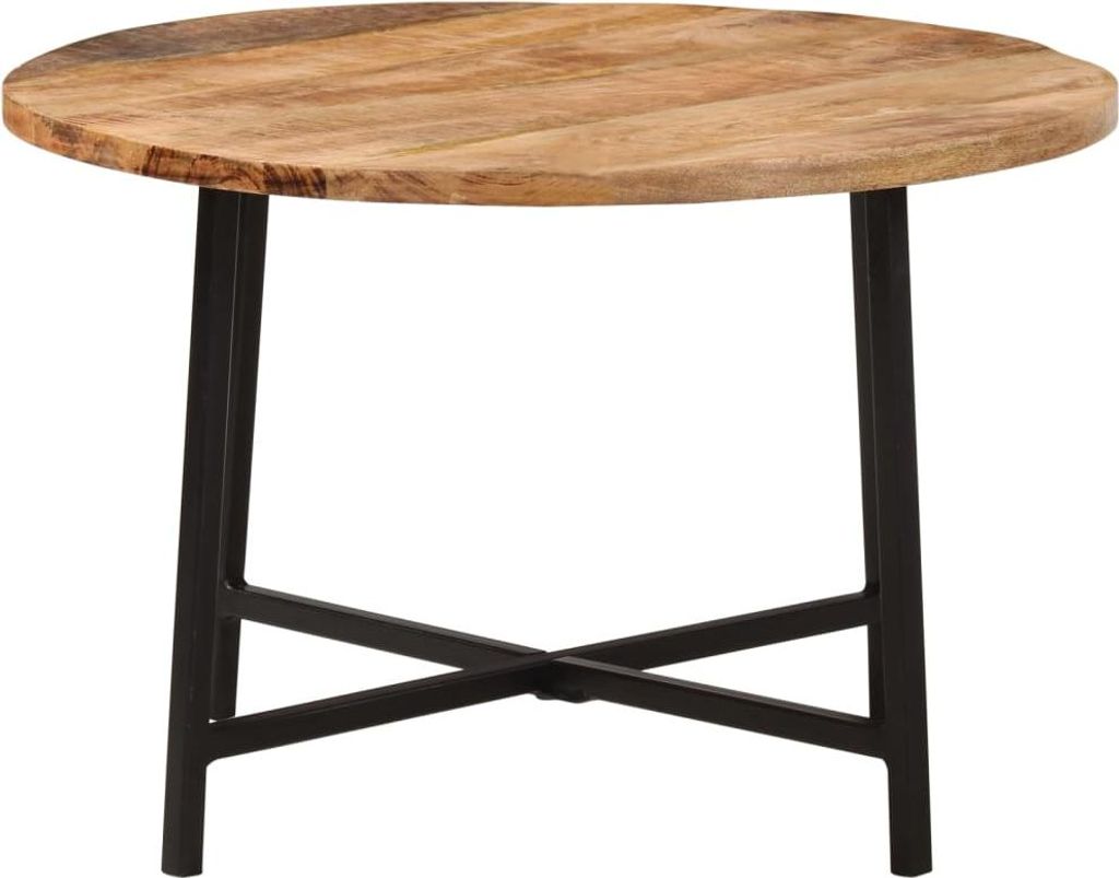 vidaXL Table basse 54x54x35 cm Bois massif manguier et fer Image du produit 