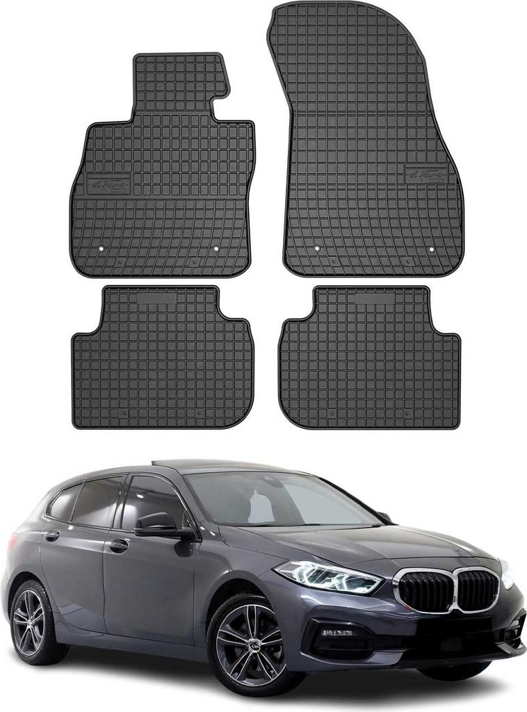 2019-2024 BMW 1er F40 Fußmatten Gummi Schwarz 4 tlg Produktbild 