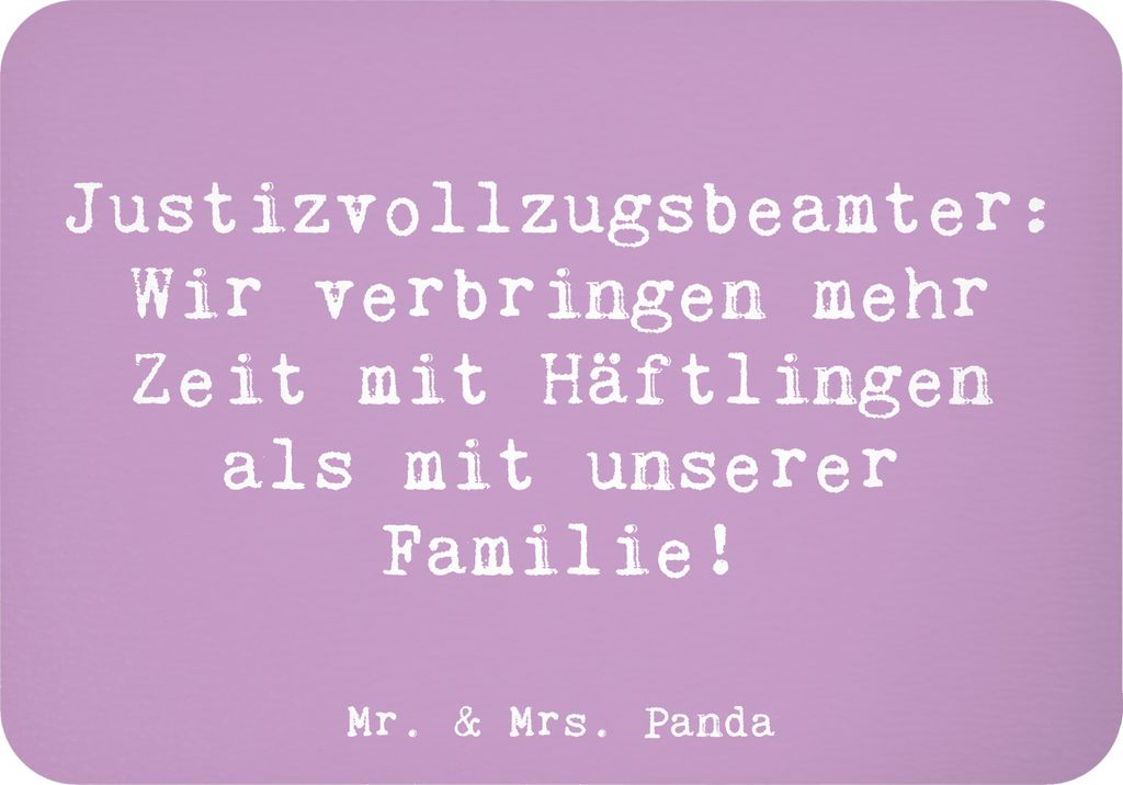 Mr. & Mrs. Panda magnet Spruch Justizvollzugsbeamte Zeit - Lavendeltraum - Geschenk, zettelhalter, Familie und Beruf, whiteboardmagnet, Justizvollz...