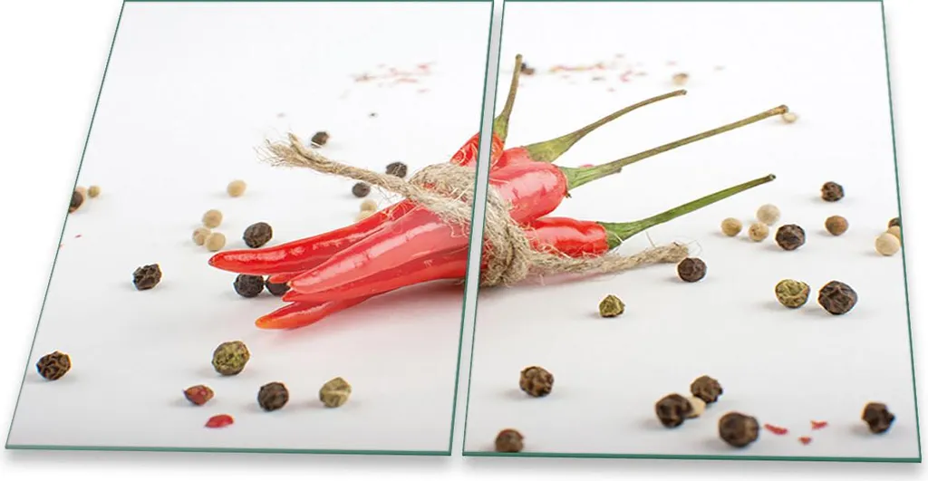 Set 2 Piastre Copertura Fornelli Vetro Ceramica 2x40x52 Verdure Rosso