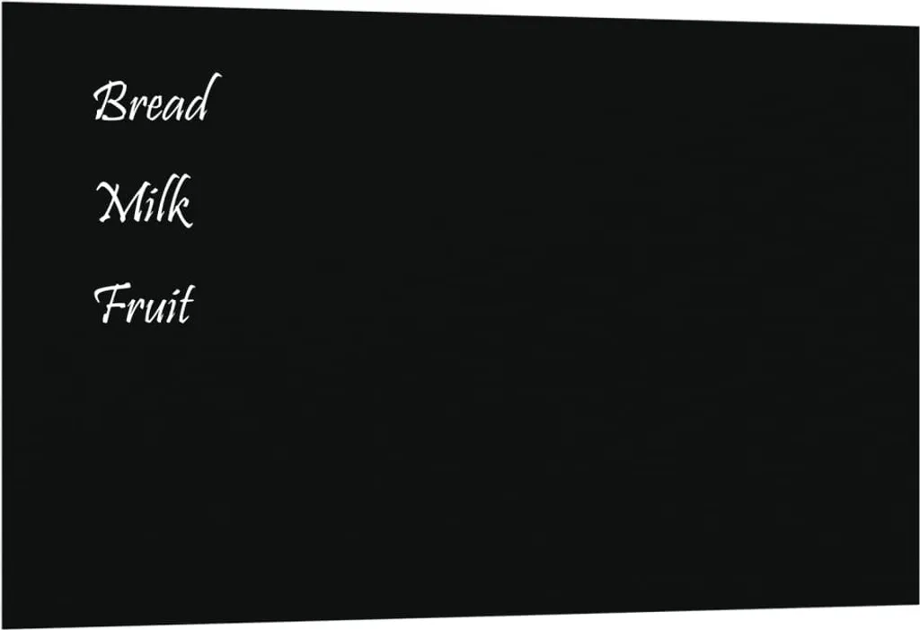 Tableau magnétique en verre noir 100x60 cm pour bureau et cuisine