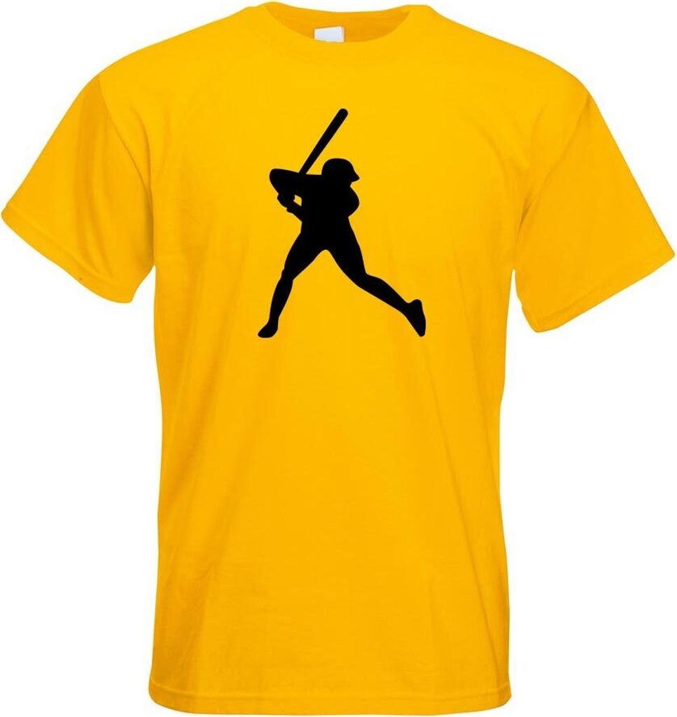 Kiwistar - T-Shirt - gelb - Baseball Game Spieler Motiv Bedruckt Funshirt Design Print - mit Motiv Bedruckt - Funshirt Design - Sport - Freizeit - ...