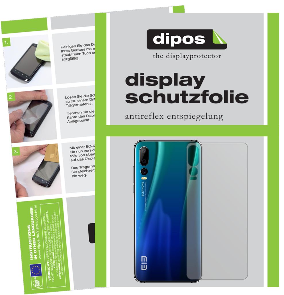2x Schutzfolie für Elephone A5 Rückseite matt Displayschutzfolie Folie Display