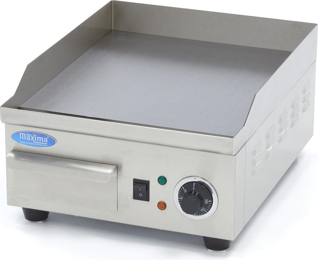 Maxima - Gastro Grillplatte - Glatt - 36 cm - inkl. Tropfschale