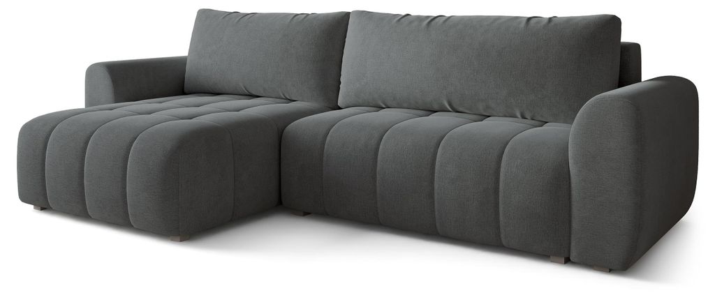 Masseno Ecksofa MODARO CL mit Schlaffunktion L-Form, Sofa mit Bettkasten, Wohnzimmersofa, Couch, Soffa, Bettsofa, Couchgarnitur- Grau, CASTEL 93