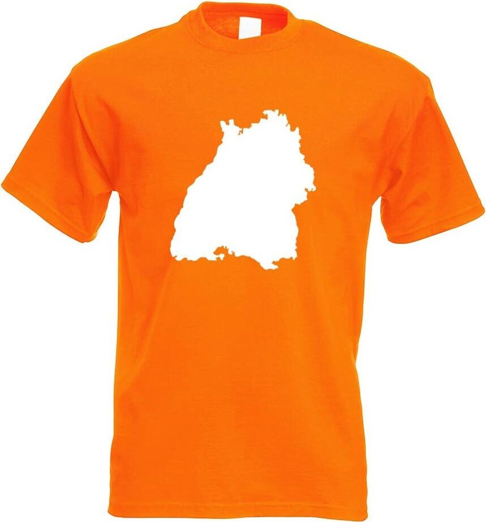 Kiwistar - T-Shirt - orange - Baden - Württemberg Silhouette Motiv Bedruckt Funshirt Design Print - mit Motiv Bedruckt - Funshirt Design - Sport -...