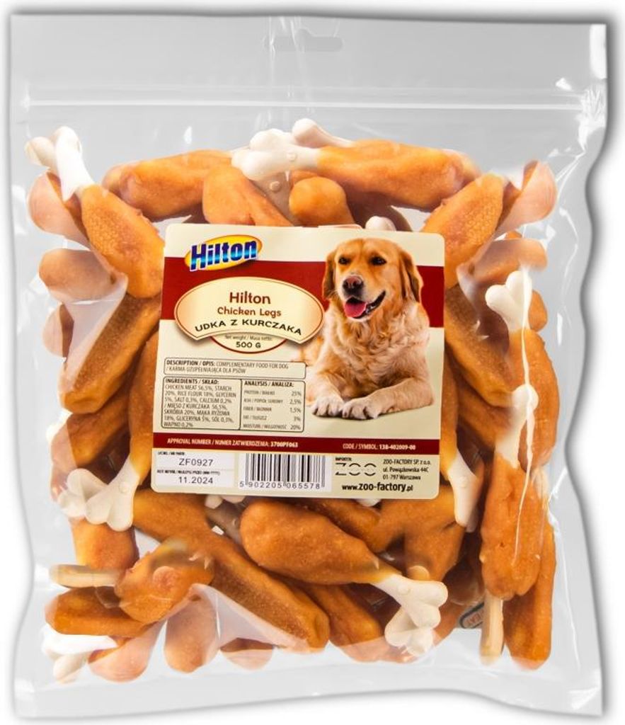 Hilton Udka z Kurczaka 0,5kg - przysmak dla psów "żujka" Zdjęcie produktu 