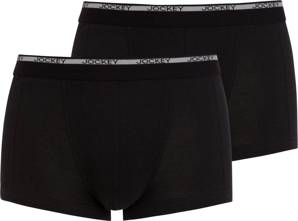 Jockey Herren Boxershorts, 2er Pack - Modern Classic Short Trunk, Baumwolle Schwarz S