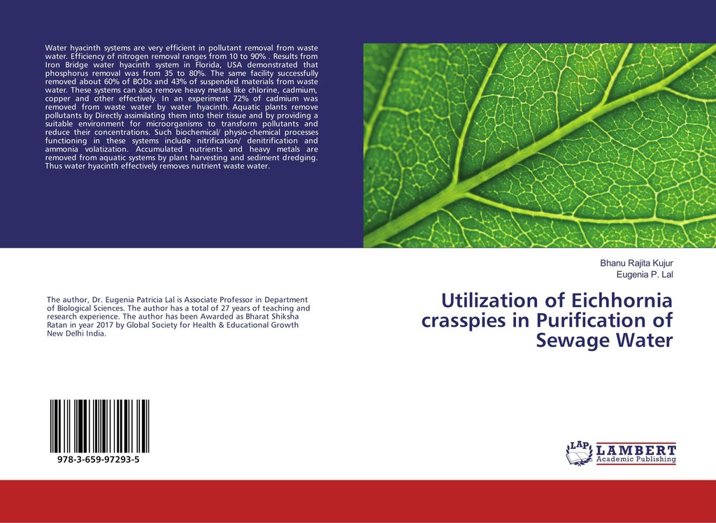 Utilization of Eichhornia crasspies in Purification of Sewage Water