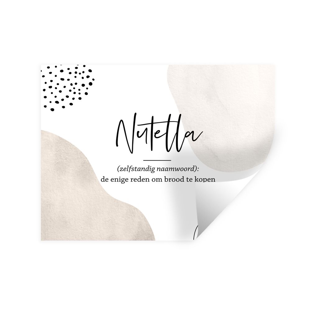 MuchoWow Wandtattoo Wandsticker Wandaufkleber Nutella - Sprichwörter - Zitate - Nutella Definition - Wörterbuch 160x120 cm Selbstklebend und Re...