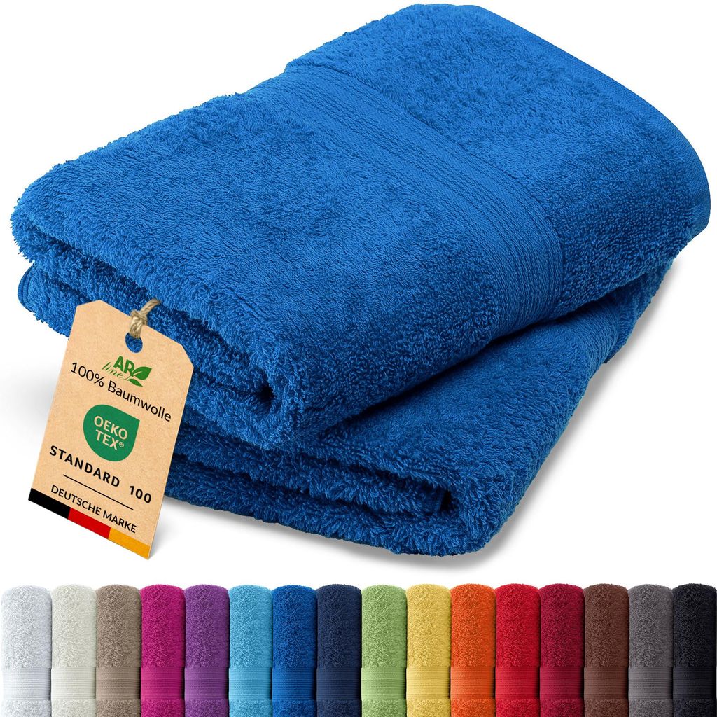 2er-Set ARIZONA Handtuch-Serie von AR Line – 100% Baumwolle, 500 g/m², 2er-Set Badetücher 100x150 cm, Farbe: Royalblau