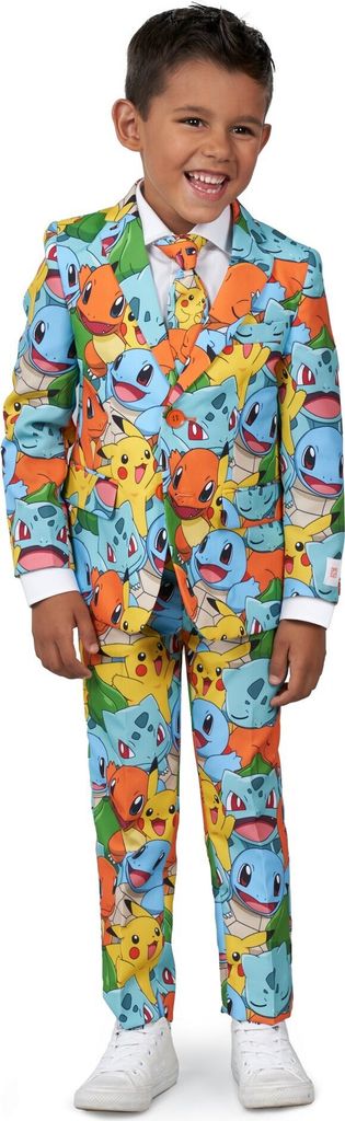 Boys Pokémon - Kostüm Anzug für Karneval Halloween Kindergröße: 98-104