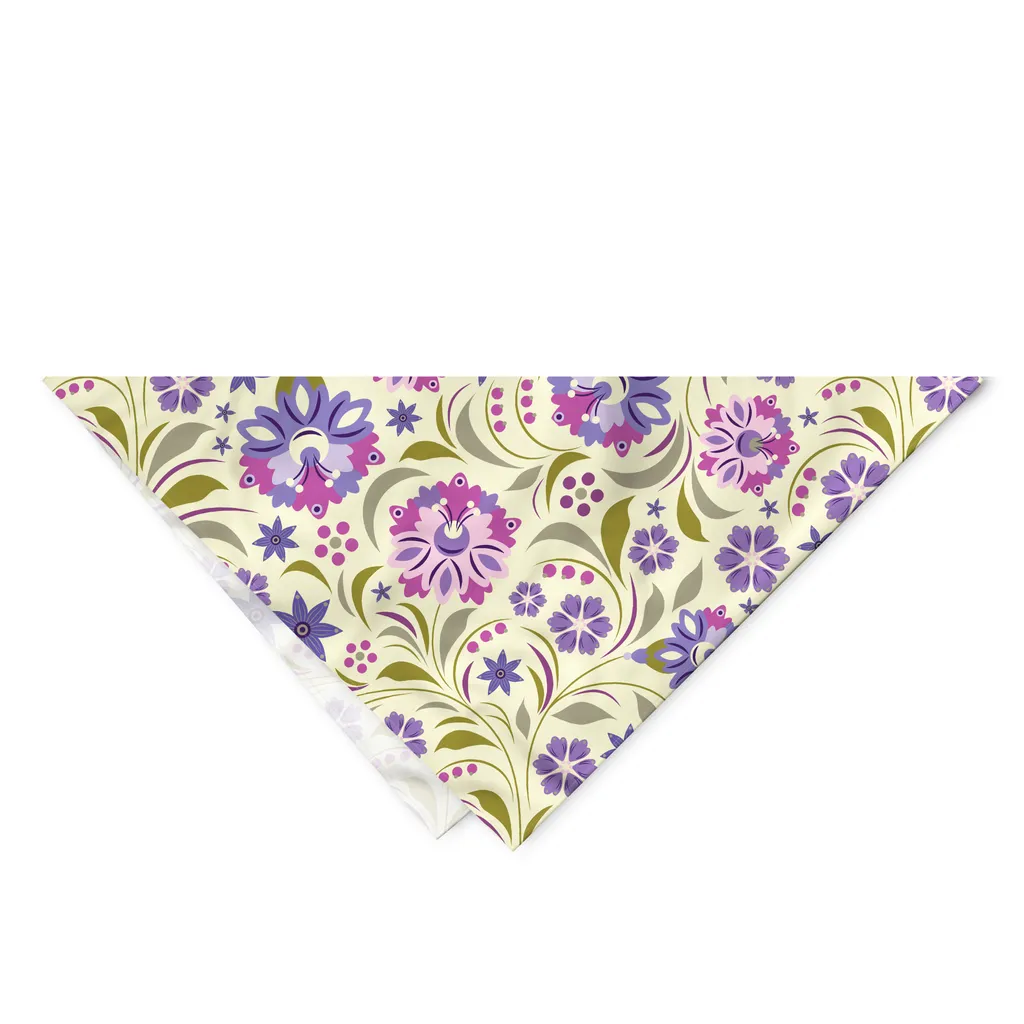 ABAKUHAUS Bandana artistica da giardino per animali domestici, motivo Pale tonte, 40x40 cm, verde chiaro lavanda - 2