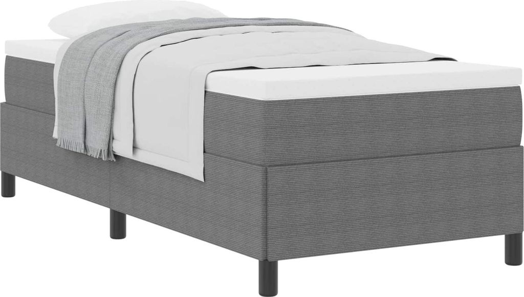 vidaXL Boxspringbett Hellgrau 100 x 200 cm Cordstoff