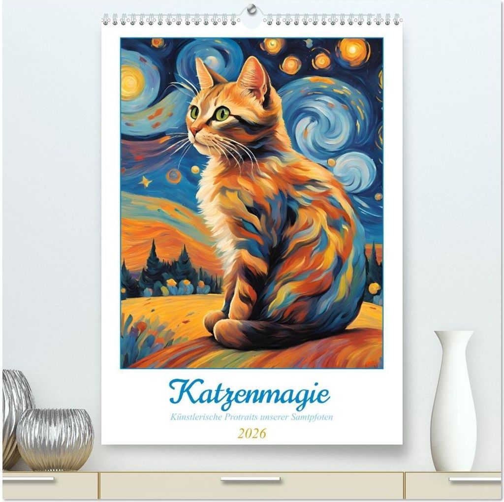 Katzenmagie (hochwertiger Premium Wandkalender 2026 DIN A2 hoch), Kunstdruck in Hochglanz