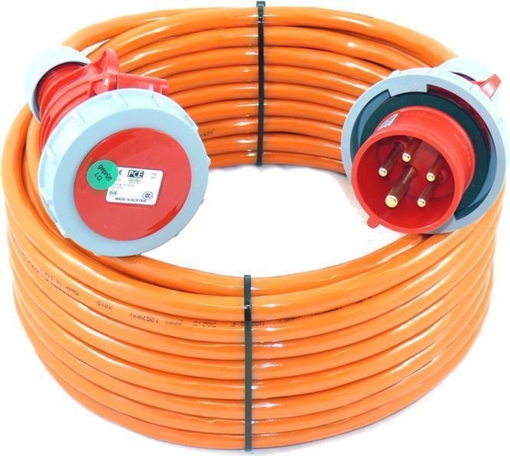 CEE Verlängerungskabel mit PW 16A H07BQ 5G2,5 5x2,5 wasserdicht IP67 5-50m, Größe:5G2.5/ 30m
