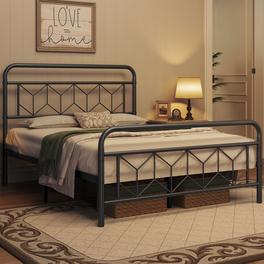 Yaheetech Metallbett Vintage Bettrahmen mit Hohem Kopfteil, Produktbild 