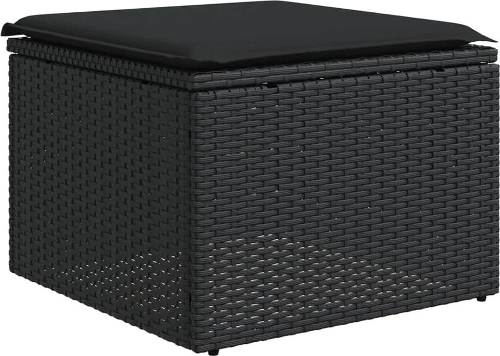 vidaXL Zahradní stolička s polštářem černá 55x55x37 cm Poly Obrázek produktu 