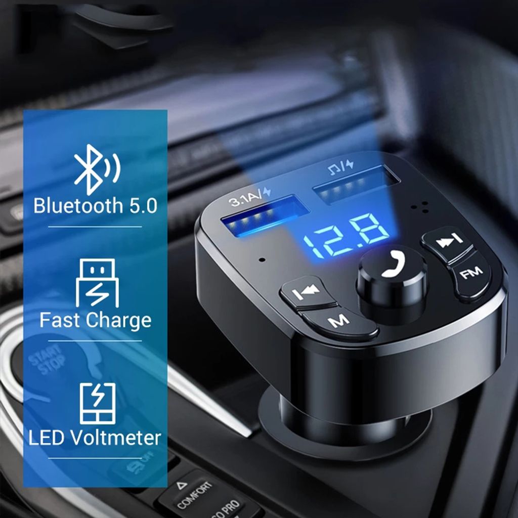 Auto Bluetooth FM Transmitter, Blaue Umgebende Leuchte Produktbild 3