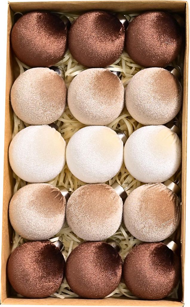 15 Stück Weihnachtskugel-Ornamente, leichte, bruchsichere Samtkugeln, wiederverwendbar, festliche Hängedekorationen für den Weihnachtsbaum zu Hause