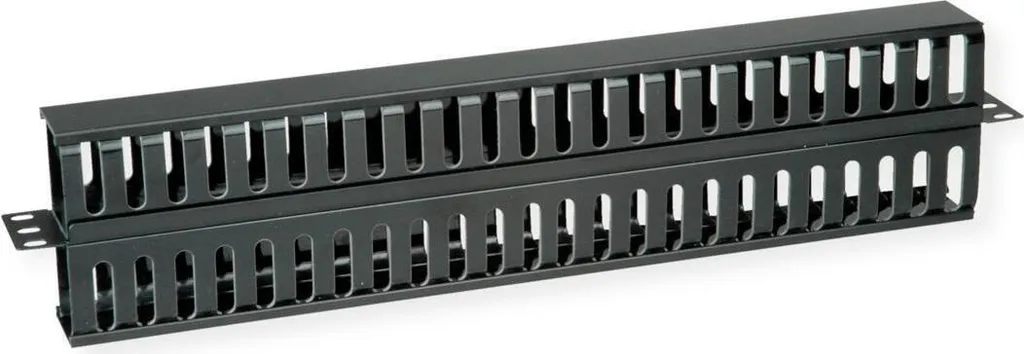 Guide Câble 19 1U Noir RAL 9005 avec Passages des Deux Côtés pour Rack