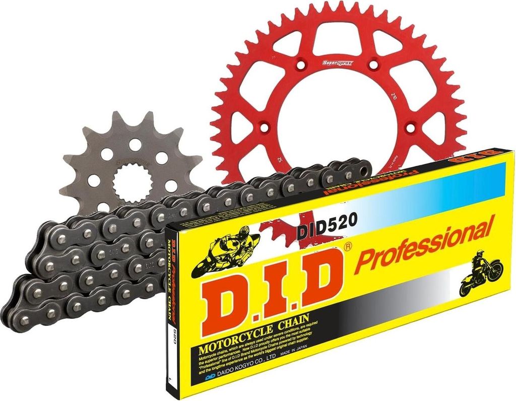 Kit Alu (rot) passend für Honda CR125 R 00-01/CR125 R 03-03 13-52-116 DID520 Clip