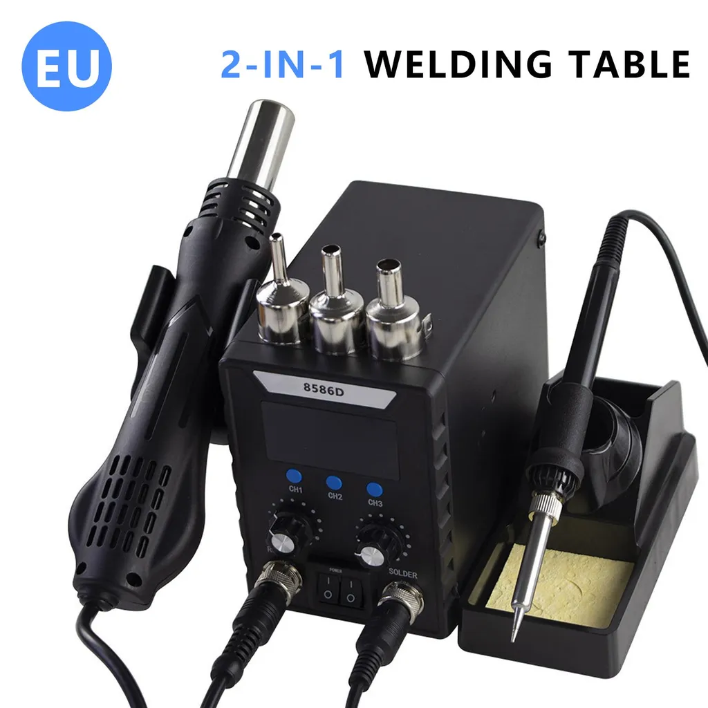 Station de soudage stable ±1 °C avec câble 1m et débit d'air ajustable