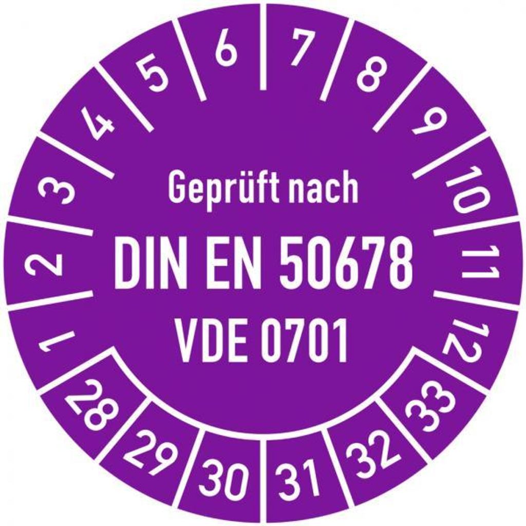 Dreifke Prüfplakette nach DIN EN 50678, VDE 0701, 2028-2033, Dokumen...